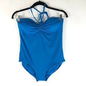 Sunn Lab Swim One Piece Swimsuit Halter Stretch Blue Size L